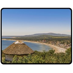 Landscape Aerial View Piriapolis Uruguay Fleece Blanket (medium)  by dflcprints