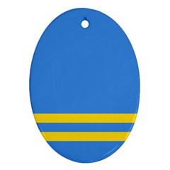 Flag Of Aruba Oval Ornament (two Sides)