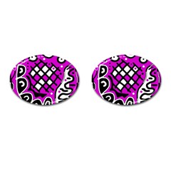 Magenta High Art Abstraction Cufflinks (oval) by Valentinaart