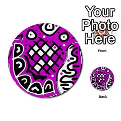 Magenta High Art Abstraction Multi-purpose Cards (round)  by Valentinaart