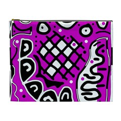 Magenta High Art Abstraction Cosmetic Bag (xl) by Valentinaart