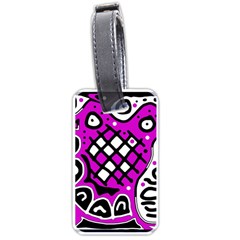 Magenta High Art Abstraction Luggage Tags (one Side)  by Valentinaart