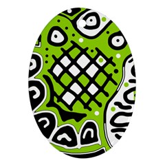 Green high art abstraction Ornament (Oval) 