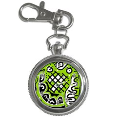 Green High Art Abstraction Key Chain Watches by Valentinaart