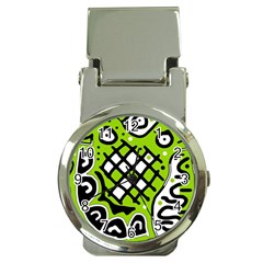 Green high art abstraction Money Clip Watches