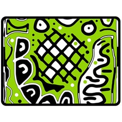 Green high art abstraction Fleece Blanket (Large) 