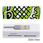 Green high art abstraction Memory Card Reader (Stick)  Front