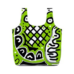 Green high art abstraction Full Print Recycle Bags (M) 