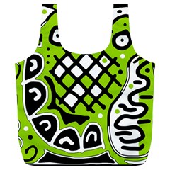 Green high art abstraction Full Print Recycle Bags (L) 