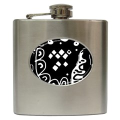 Black And White High Art Abstraction Hip Flask (6 Oz) by Valentinaart