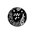 Black and white high art abstraction Hat Clip Ball Marker (4 pack) Front