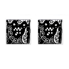 Black And White High Art Abstraction Cufflinks (square) by Valentinaart