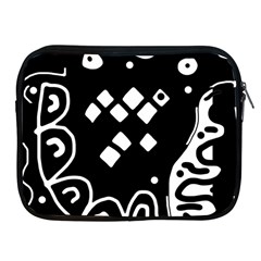 Black And White High Art Abstraction Apple Ipad 2/3/4 Zipper Cases