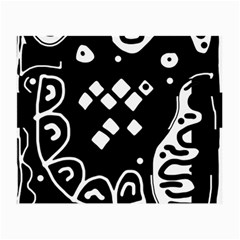 Black And White High Art Abstraction Small Glasses Cloth (2-side)