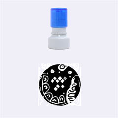 Black And White High Art Abstraction Rubber Round Stamps (small) by Valentinaart