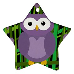 Purple Owl Ornament (star)  by Valentinaart