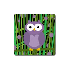 Purple owl Square Magnet