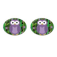 Purple owl Cufflinks (Oval)