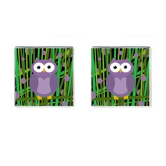 Purple owl Cufflinks (Square)