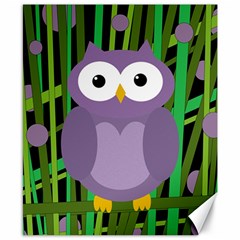 Purple owl Canvas 8  x 10 