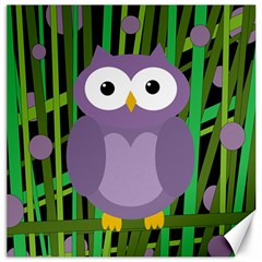 Purple owl Canvas 16  x 16  