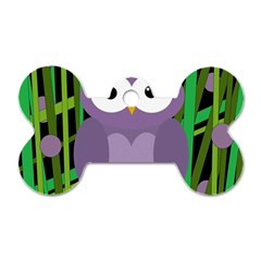 Purple owl Dog Tag Bone (One Side)