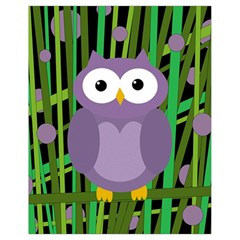 Purple owl Drawstring Bag (Small)