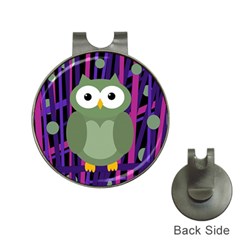 Green and purple owl Hat Clips with Golf Markers