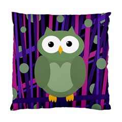 Green and purple owl Standard Cushion Case (One Side)