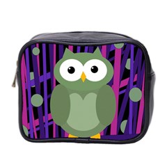 Green and purple owl Mini Toiletries Bag 2-Side