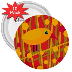 Yellow Bird 3  Buttons (10 Pack)  by Valentinaart