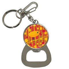 Yellow Bird Bottle Opener Key Chains by Valentinaart