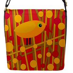 Yellow Bird Flap Messenger Bag (s) by Valentinaart