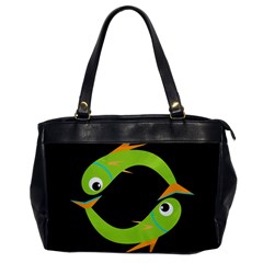 Green Fishes Office Handbags by Valentinaart