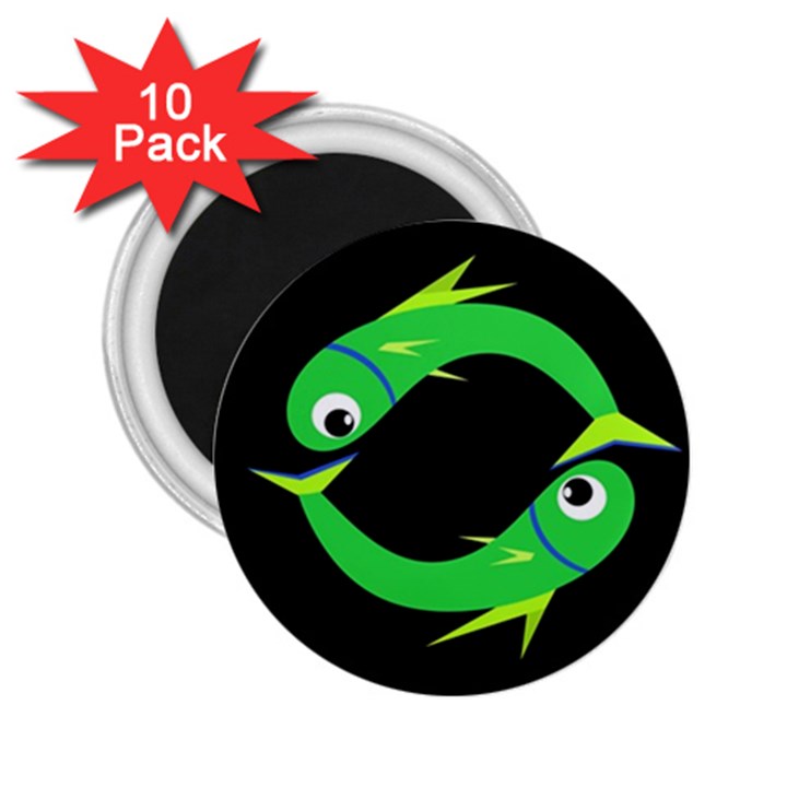 Green fishes 2.25  Magnets (10 pack) 