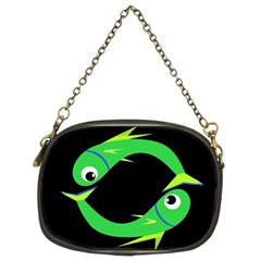 Green Fishes Chain Purses (two Sides)  by Valentinaart