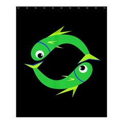 Green Fishes Shower Curtain 60  X 72  (medium) 