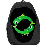 Green fishes Backpack Bag Front