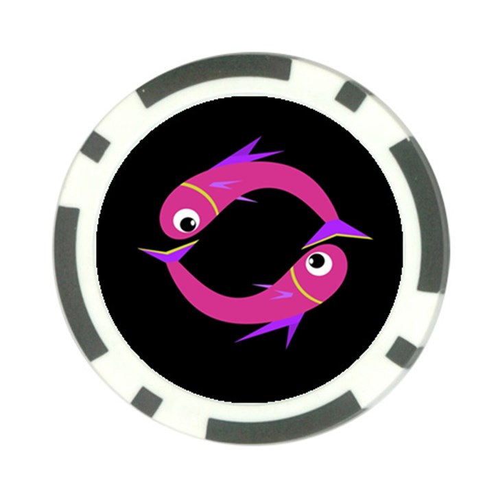 Magenta fishes Poker Chip Card Guards (10 pack) 