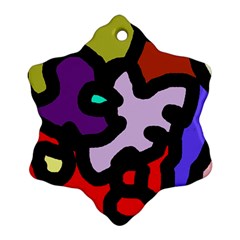 Colorful Abstraction By Moma Snowflake Ornament (2-side)