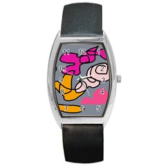 Colorful Abstract Design By Moma Barrel Style Metal Watch by Valentinaart