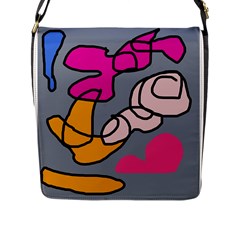 Colorful Abstract Design By Moma Flap Messenger Bag (l)  by Valentinaart