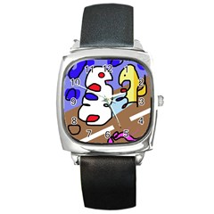 Abstract Comic Square Metal Watch by Valentinaart