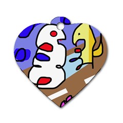 Abstract Comic Dog Tag Heart (one Side) by Valentinaart