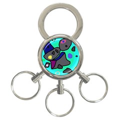 Blue Comic Abstract 3-ring Key Chains by Valentinaart