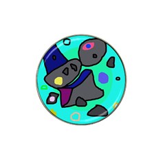 Blue Comic Abstract Hat Clip Ball Marker by Valentinaart