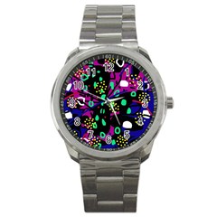 Abstract Colorful Chaos Sport Metal Watch by Valentinaart