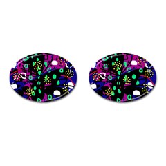 Abstract Colorful Chaos Cufflinks (oval) by Valentinaart