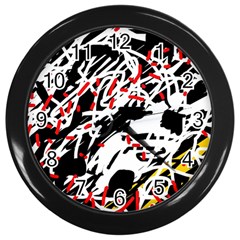 Colorful Chaos By Moma Wall Clocks (black) by Valentinaart