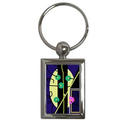 Crazy Abstraction By Moma Key Chains (rectangle)  by Valentinaart